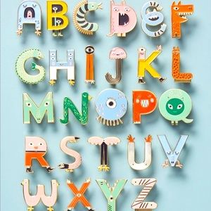 ISO Anthropologie Monster Alphabet Pins